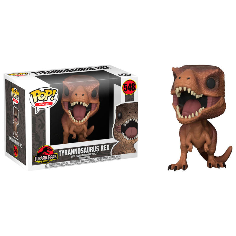 Figurine Funko POP Tyrannosaurus de Jurassic Park en vinyle, hauteur 9 cm, présentée dans sa boîte cadeau.