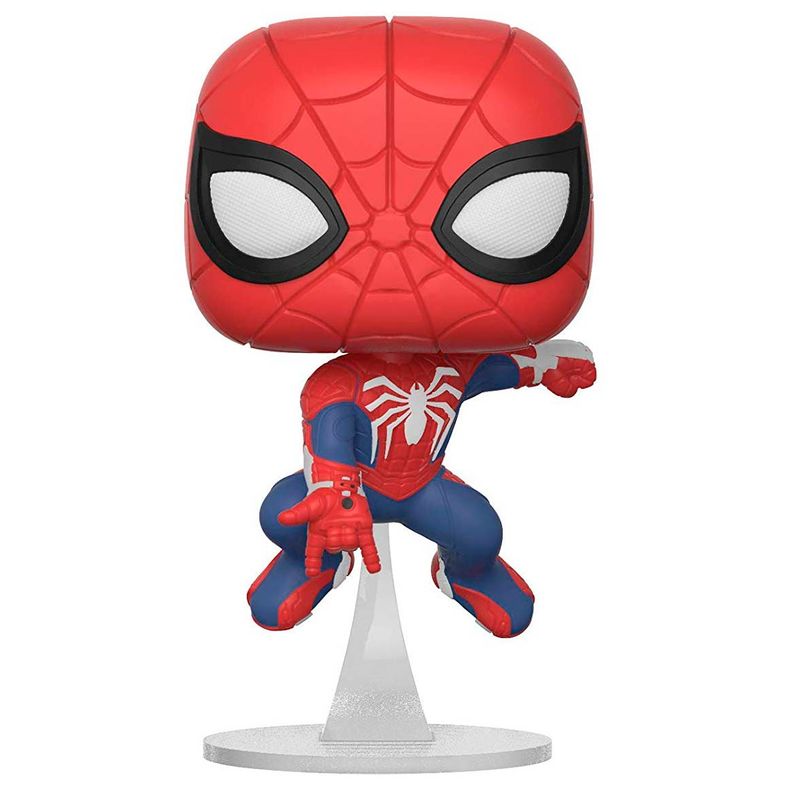 Figurine Funko POP Spider-Man Marvel en vinyle, vue de face avec costume rouge et bleu détaillé