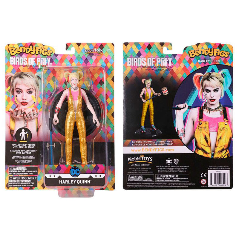 Figurine malléable Harley Quinn de 19cm en pose dynamique sur fond blanc