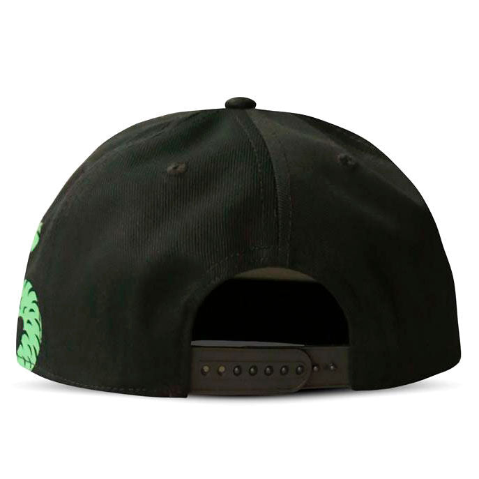 Casquette snapback verte Slytherin Harry Potter vue de face avec logo brodé DIFUZED