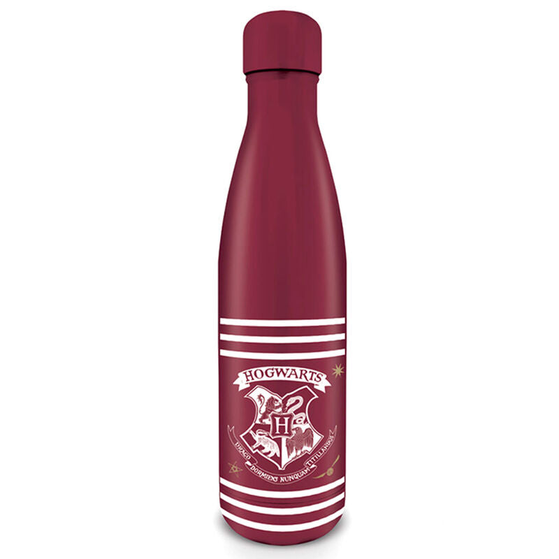 Gourde métallique Harry Potter Poudlard de 550ml avec logo PYRAMID, design élégant et résistant.