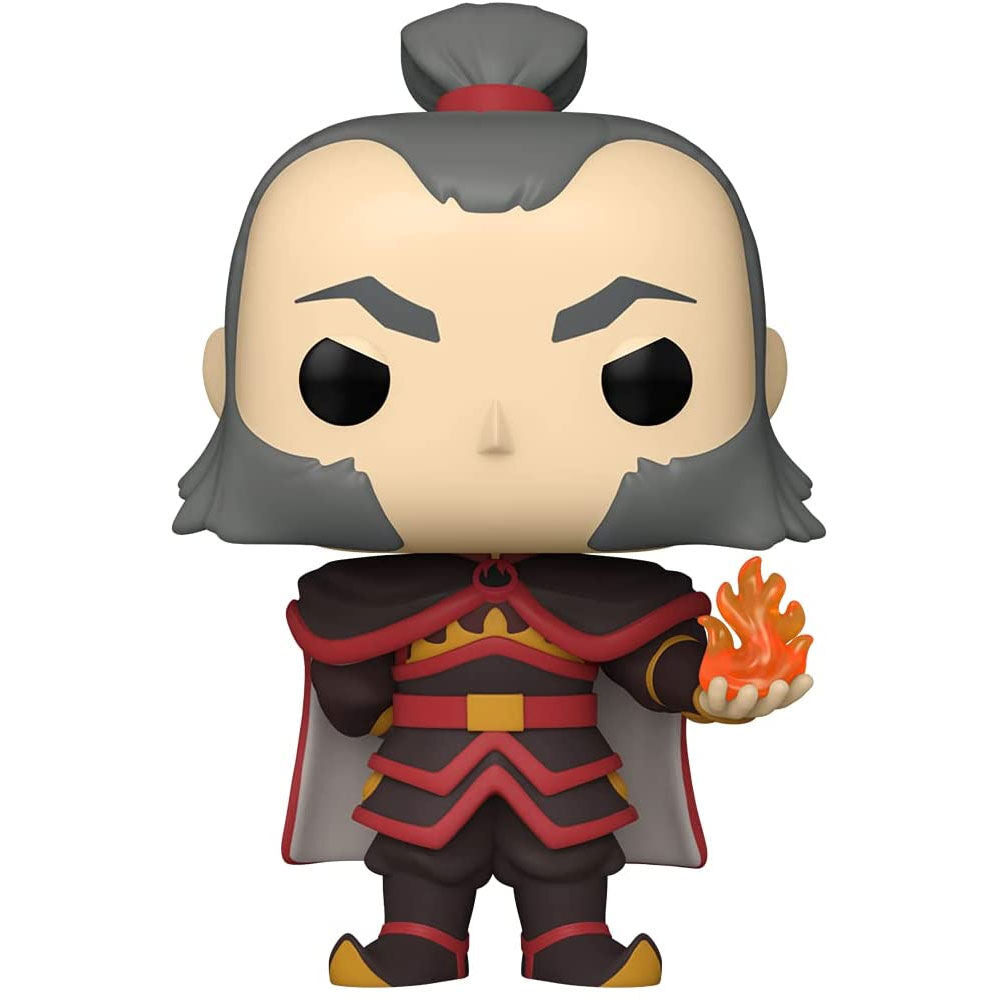 Figurine Funko POP Admiral Zhao avec boule de feu phosphorescente, présentée dans sa boîte fenêtre de 9 cm