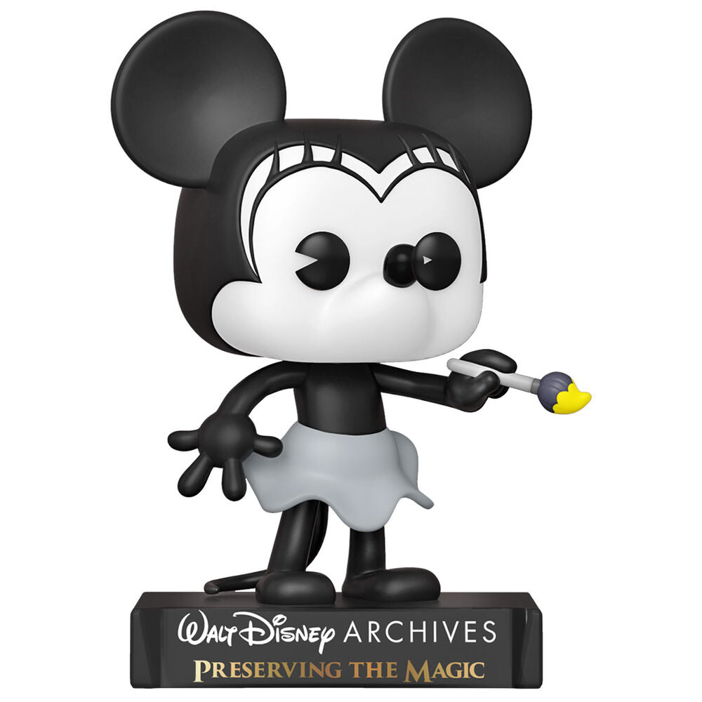 Figurine Funko POP Minnie Mouse Plane Crazy 1928 en vinyle de 9 cm dans sa boîte vitrine officielle Disney.