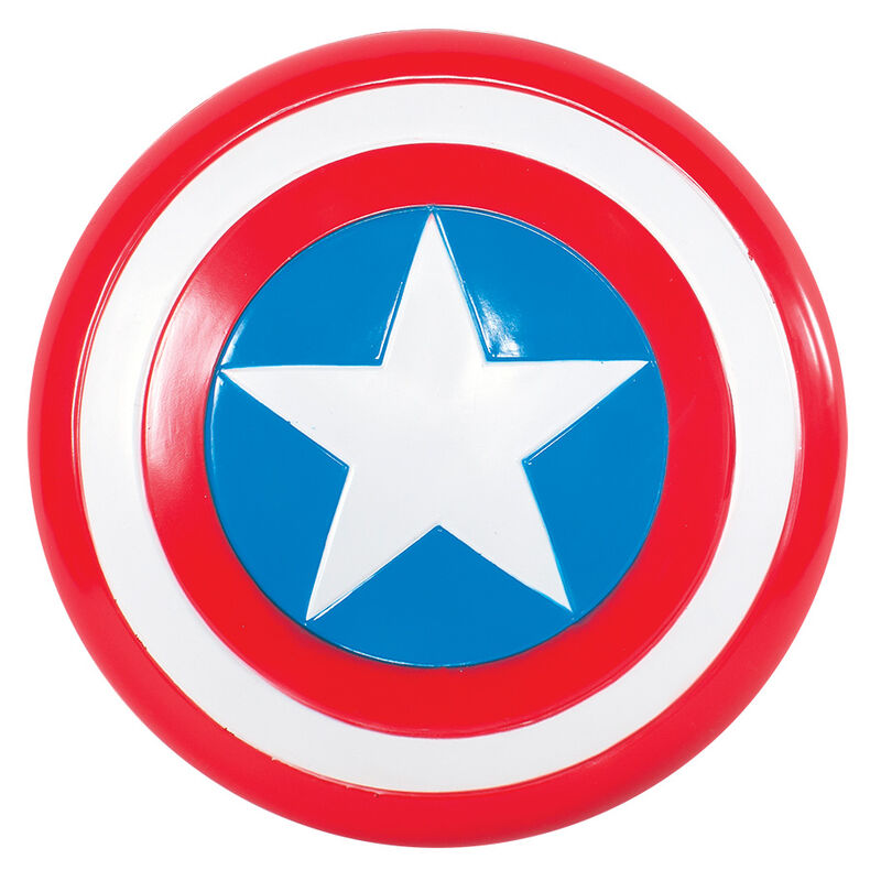 Bouclier enfant Captain America Marvel Avengers de 30cm signé RUBIES, parfait pour déguisement et jeux de rôle.