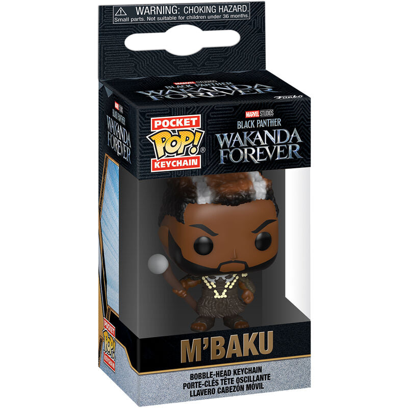 Porte-clés Funko Pocket POP représentant Black Panther en costume Wakanda Forever, vue de face