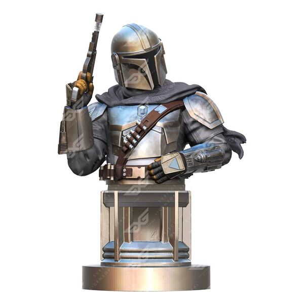 Support câble Star Wars The Mandalorian en position avec manette PlayStation 5 DualSense posée dessus