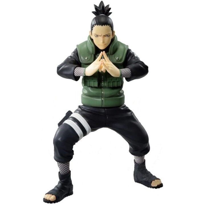 Figurine Nara Shikamaru en tenue ninja de Naruto Shippuden, vue de face, hauteur 17 cm