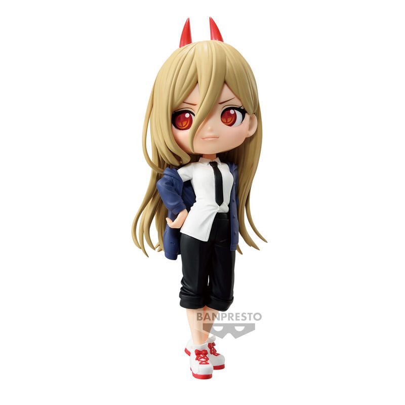 Figurine Power Q Posket Chainsaw Man vue de face en couleur vive, hauteur 14cm