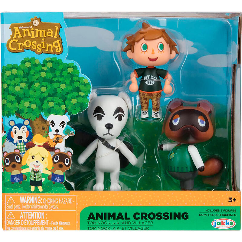 Blister Animal Crossing avec 3 figurines colorées de 6cm de hauteur