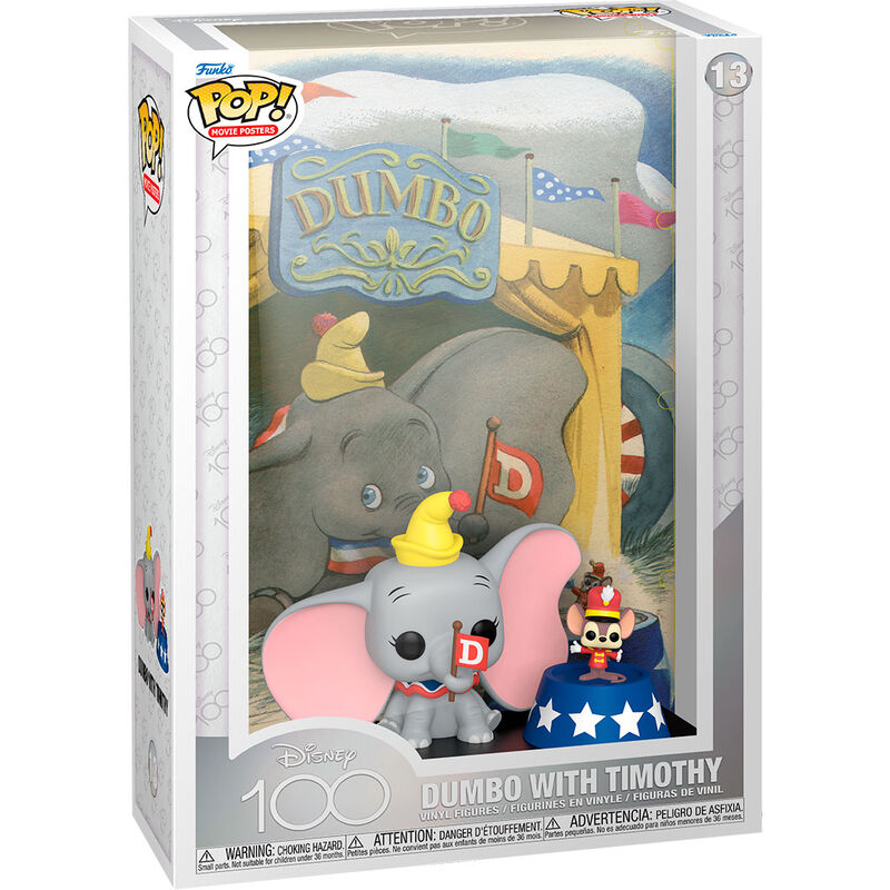 Figurine Funko POP Dumbo édition 100e anniversaire Disney vue de face avec couleurs vives.