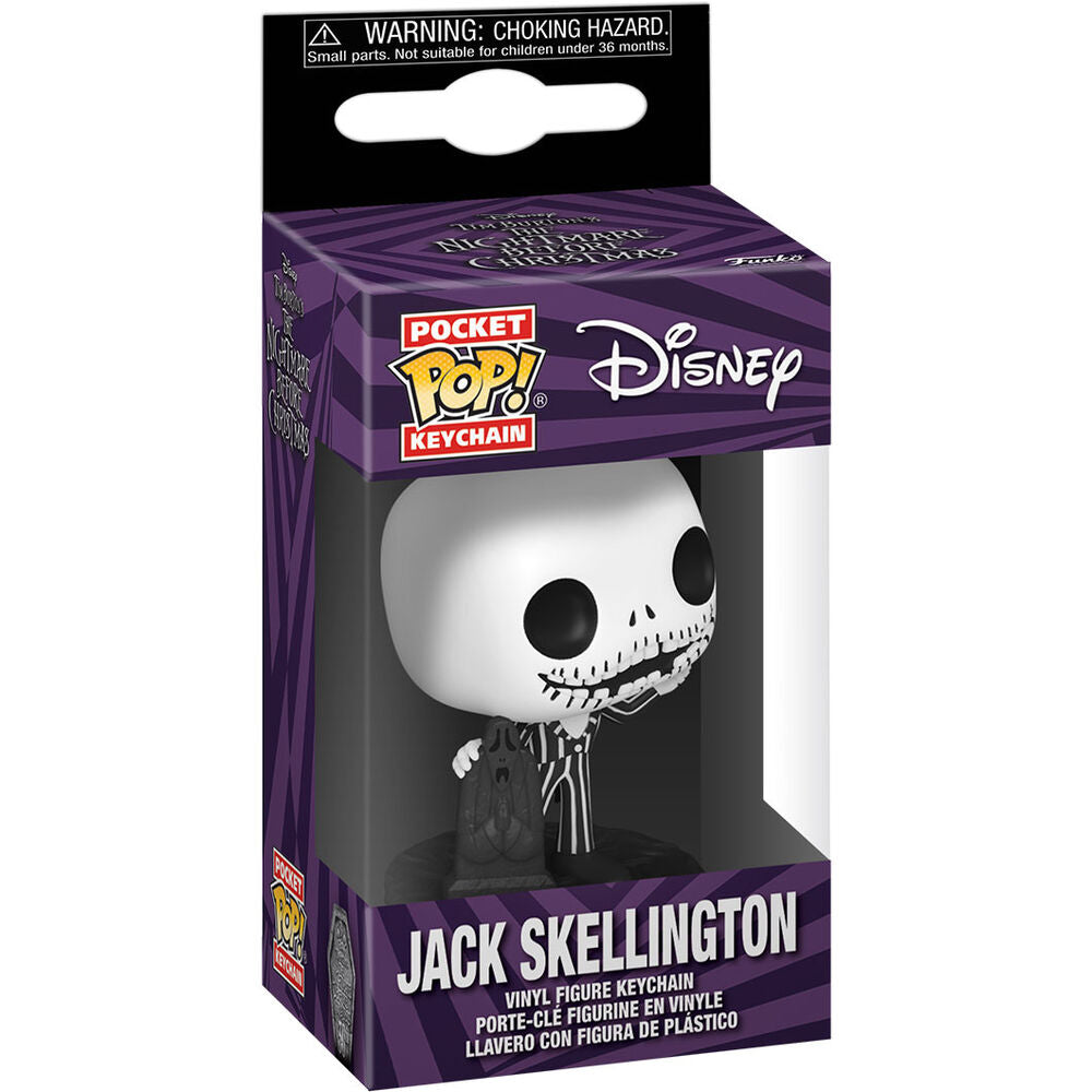 Porte-clés Funko Pocket POP représentant Jack Skellington en édition 30e anniversaire de Nightmare Before Christmas, vue de face