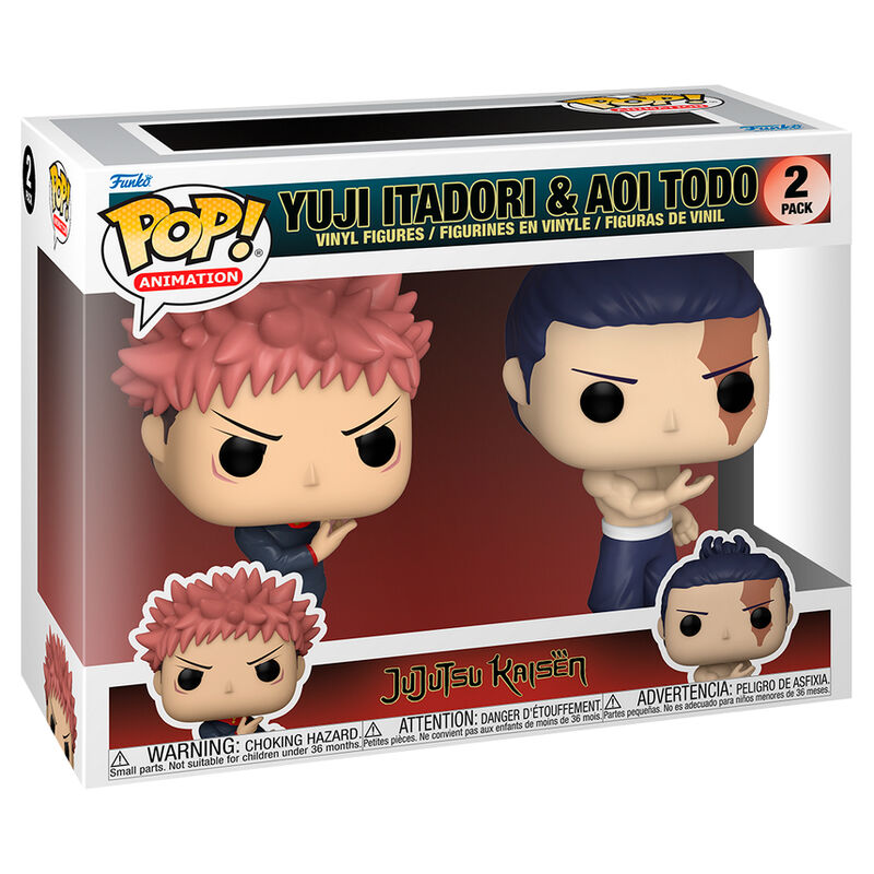 Figurine Funko POP de Yuji Itadori en position dynamique avec détails précis