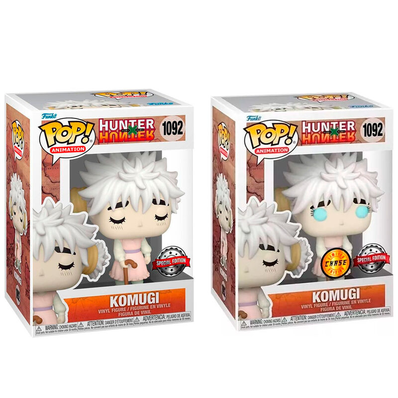 Figurine Funko POP Komugi de Hunter X Hunter en vinyle exclusive, vue de face dans sa boîte cadeau
