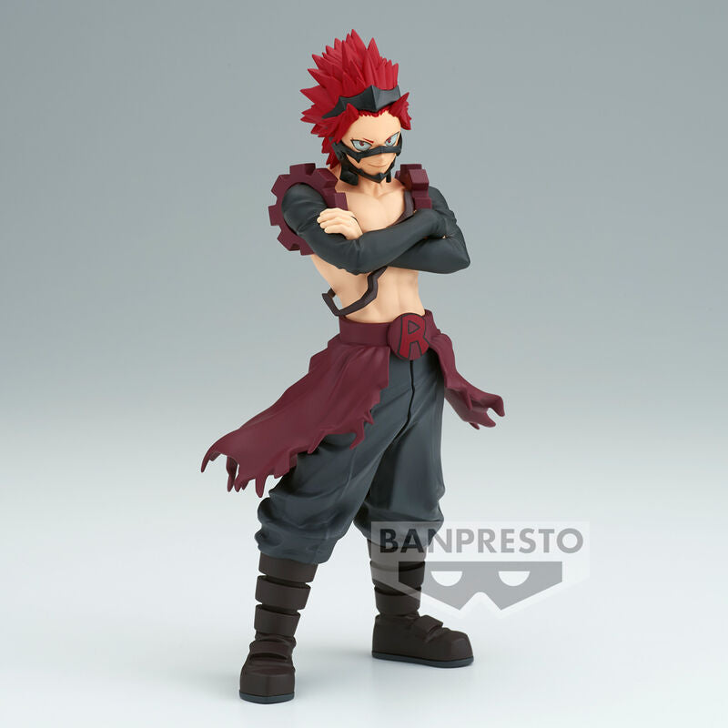 Figurine Eijiro Kirishima Red Riot de 16 cm vue de face avec détails rouges et noirs