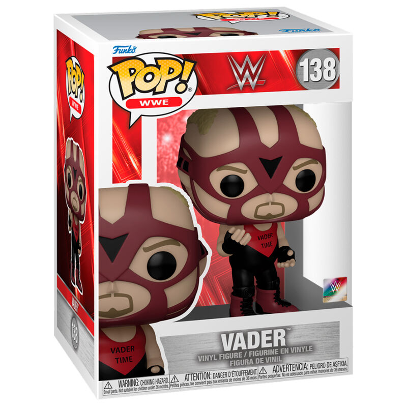 Figurine Funko POP WWE Vader en vinyle de 9cm dans sa boîte vitrine avec fenêtre transparente