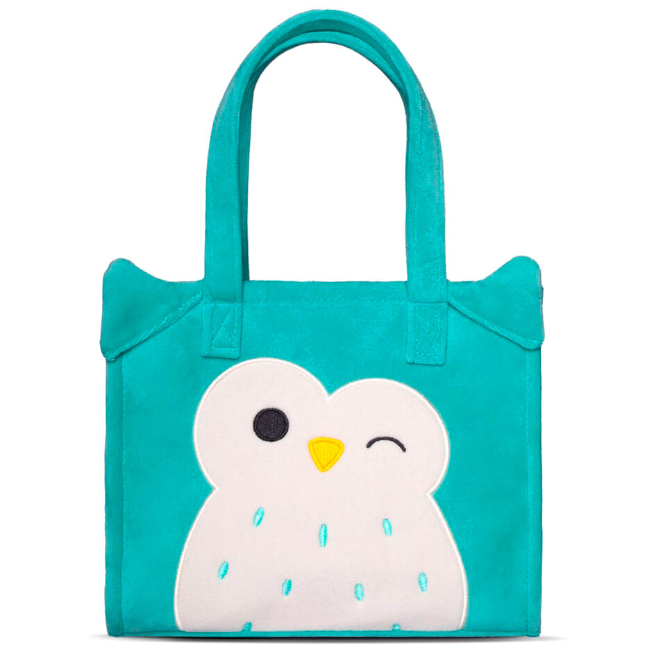 Sac tote bag Winston Squishmallows en peluche teddy douce avec broderie, vue de face
