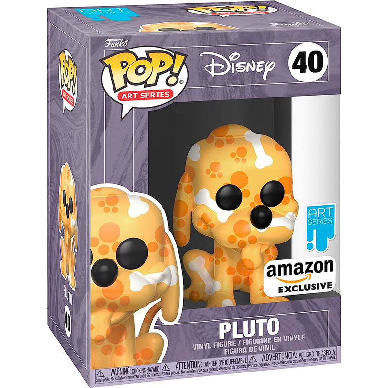 Figurine Funko POP Disney Pluto Artist exclusive de 9 cm dans sa boîte cadeau avec fenêtre transparente