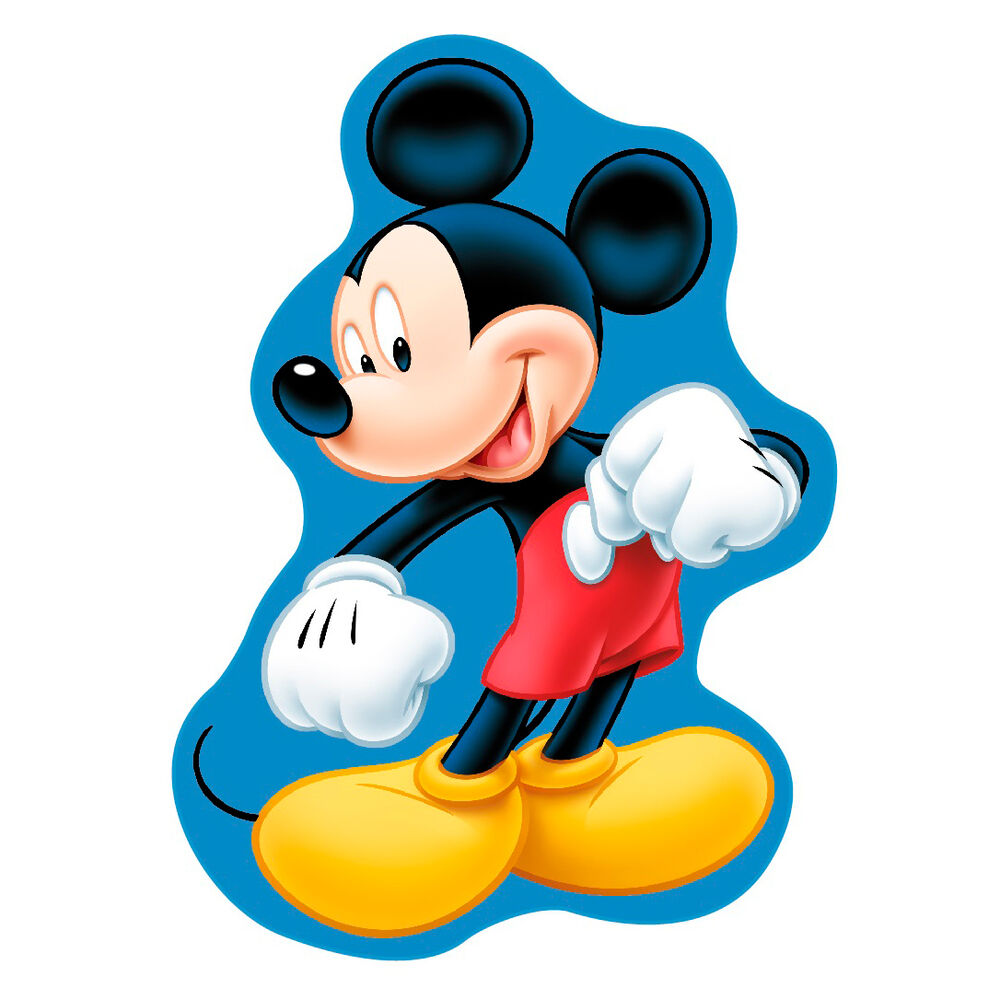 Coussin 3D Mickey Disney de 35cm en velboa doux avec visage emblématique en relief