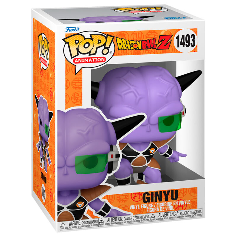 Figurine Funko POP Ginyu Force Ginyu de Dragon Ball Z en vinyle, hauteur 9cm, vue avant dans sa boîte vitrine
