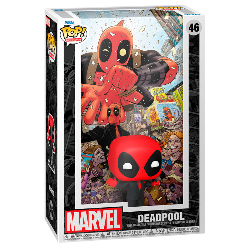 Figurine Funko POP Deadpool 2025 en vinyle de 9 cm dans sa boîte vitrée avec fenêtre, vue de face