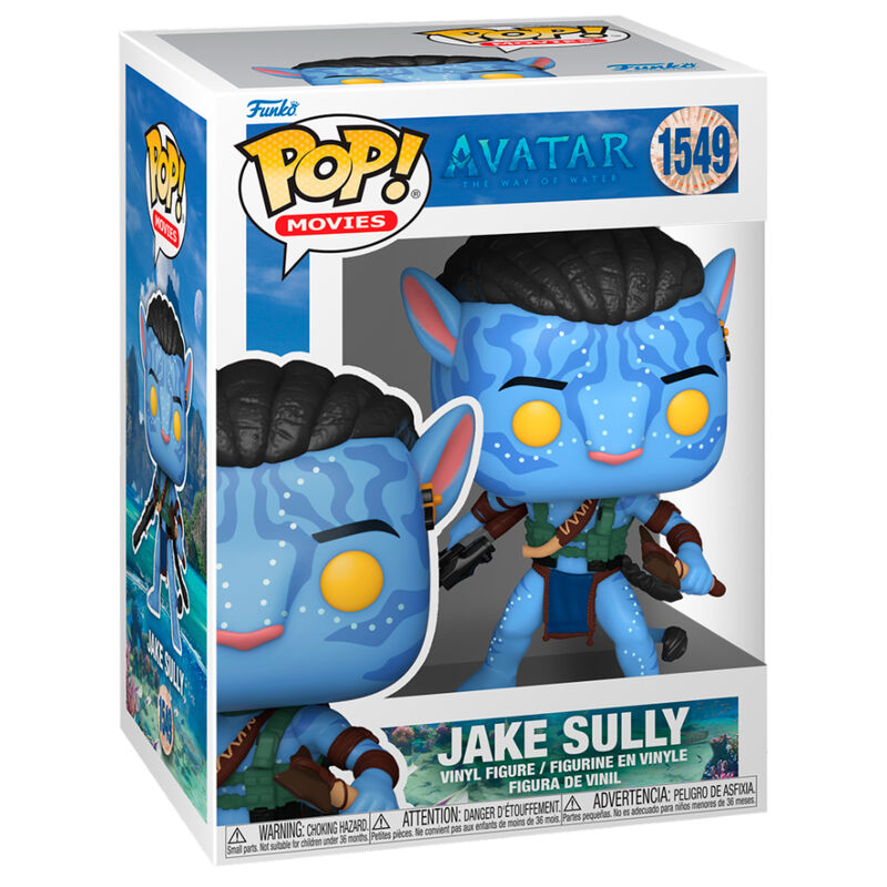 Figurine Funko POP Jake Sully de 9 cm dans sa boîte cadeau avec fenêtre, personnage d'Avatar The Way of Water