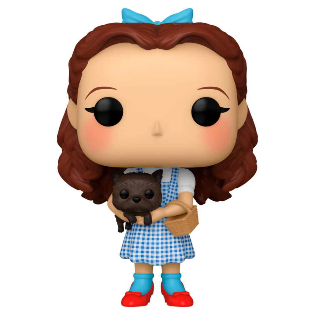 Figurine Funko POP de Dorothy du Magicien d'Oz en vinyle de 9 cm avec sa robe bleue et Toto à ses côtés
