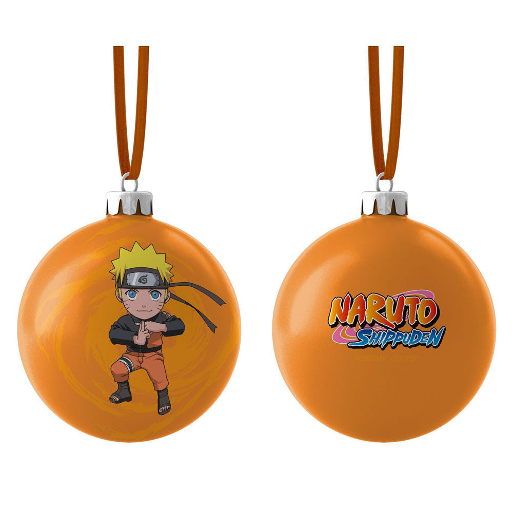 Boule de Noël Naruto Shippuden version chibi en PVC de 7x7cm, figurine décorative de la marque SD TOYS.