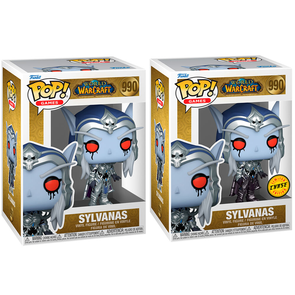 Figurine Funko POP Sylvanas de World of Warcraft vue de face dans sa boîte cadeau