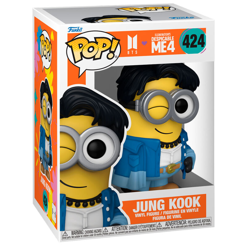 Figurine Funko POP Jung Kook Minion en vinyle de 9 cm avec boîte cadeau, vue de face