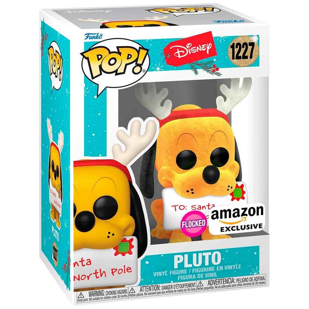 Figurine Funko POP Disney Pluto Holiday Exclusive en vinyle de 9 cm dans sa boîte cadeau