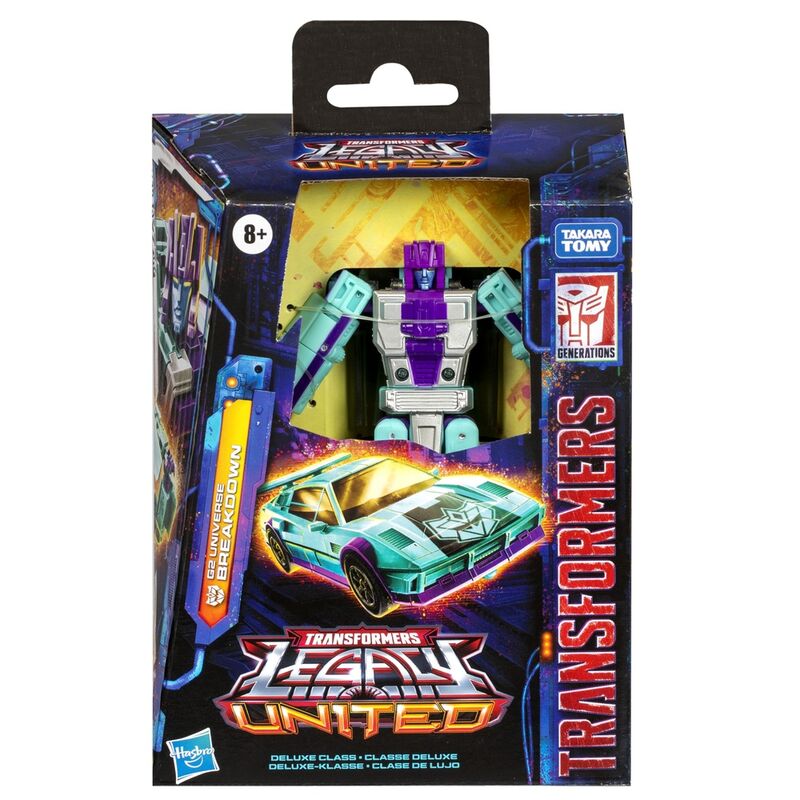 Figurine Transformers Legacy Breakdown en mode robot, détails précis et couleurs vives