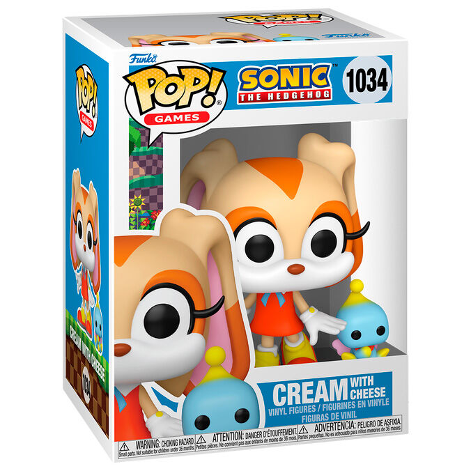 Figurine Funko POP Sonic The Hedgehog Cream avec Cheese en vinyle de 9 cm dans sa boîte cadeau