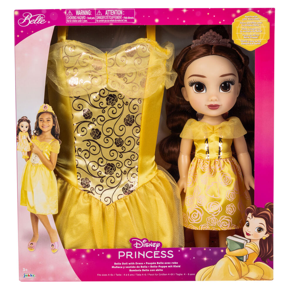 Poupée Belle de Disney La Belle et la Bête mesurant 38 cm avec visage détaillé et cheveux bruns soignés