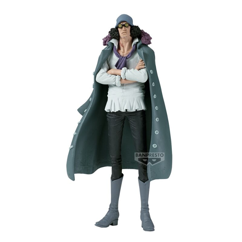 Figurine Kuzan King of Artist One Piece vue de face en tenue bleue détaillée