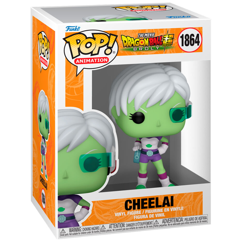 Figurine Funko POP Broly Cheelai de Dragon Ball Super en vinyle de 9 cm, vue de face avec détails précis