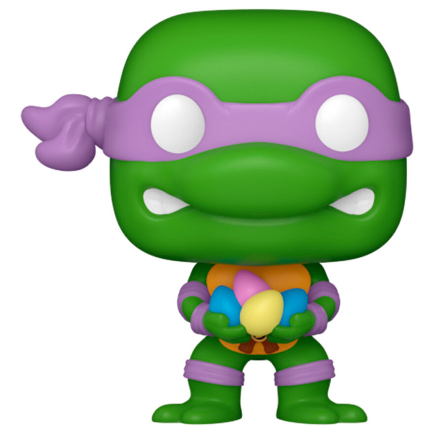 Figurine Pocket POP Funko Donatello des Ninja Turtles en édition œuf de Pâques, vue de face sur fond blanc
