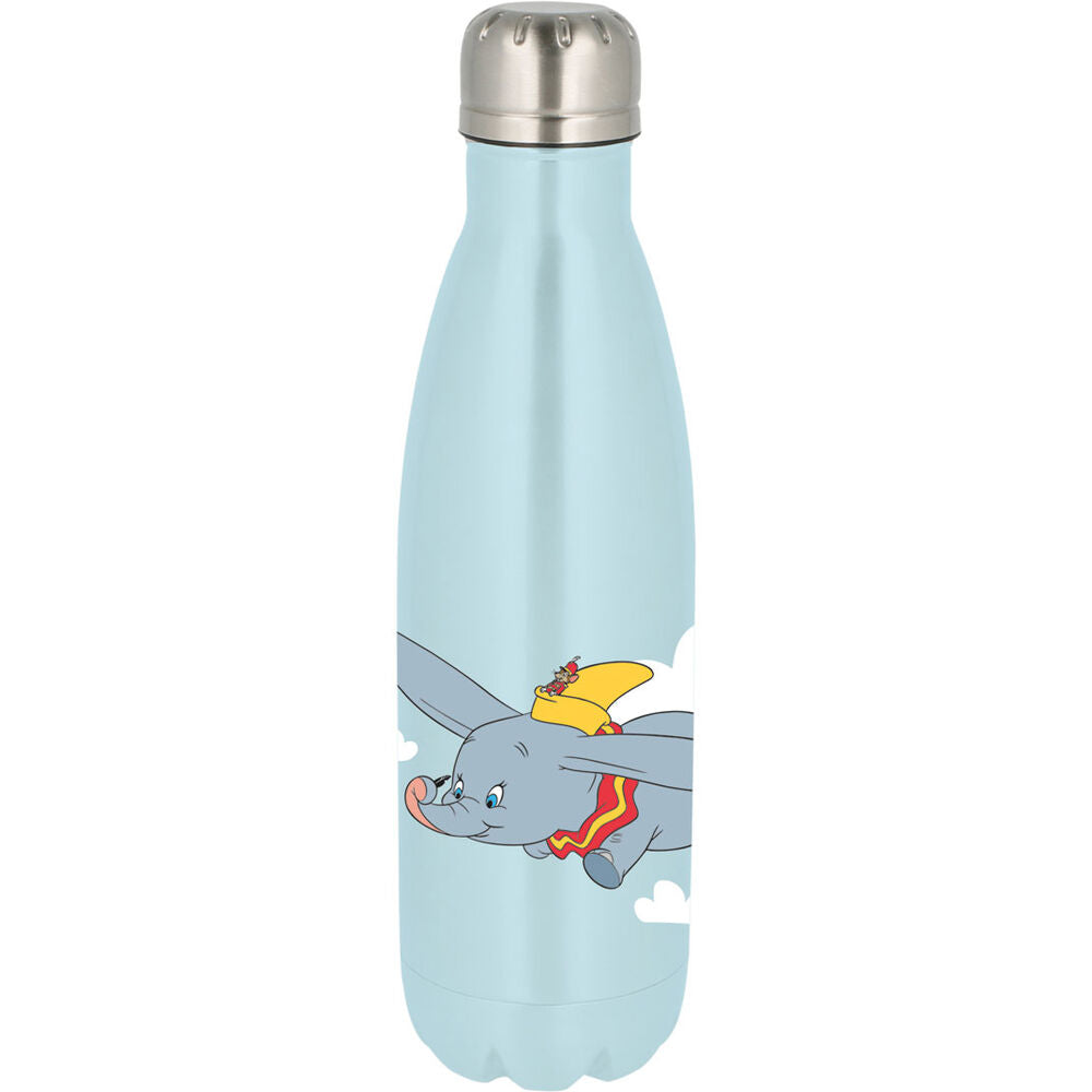 Gourde Disney Dumbo en acier inoxydable 780ml avec bouchon à vis anti-fuite, design coloré et pratique pour un usage quotidien.