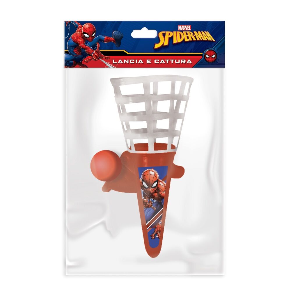 Jeu attrape et lance Marvel Spiderman de KIDS LICENSING, dimensions 13,5x25cm, idéal pour enfants.