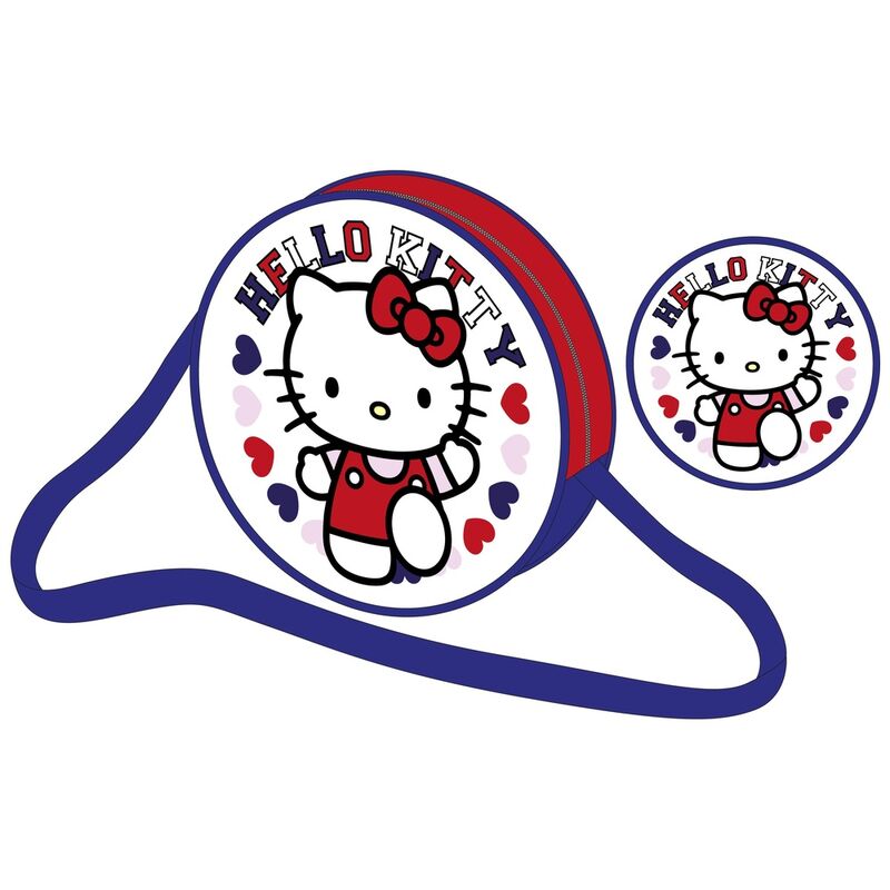 Sac à épaule Hello Kitty SANRIO en tissu rose avec logo emblématique, parfait pour un look tendance et décontracté.