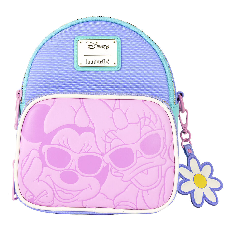 Sac à dos Loungefly Disney Daisy & Minnie vue de face avec motifs colorés