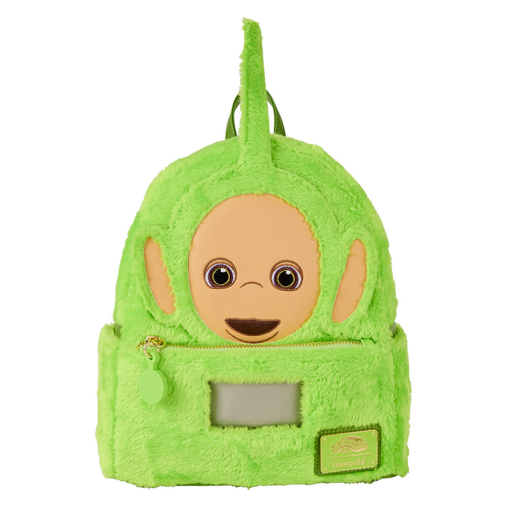 Sac à dos Loungefly Teletubbies Dipsy vue de face avec design coloré et logo officiel