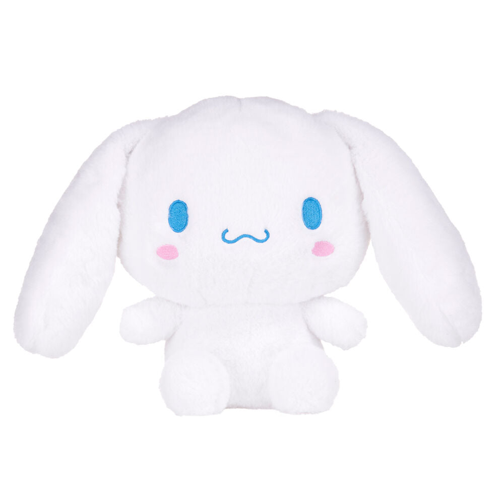 Peluche Sanrio Cinnamoroll de 25 cm, toute douce et moelleuse, parfaite pour câlins et décoration kawaii.