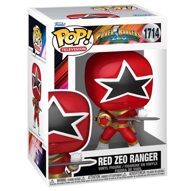 Figurine Funko POP Red Zeo Ranger de Power Rangers Turbo en vinyle de 9cm avec boîte cadeau