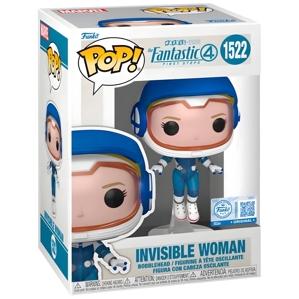 Figurine Funko POP de l'Invisible Woman des Fantastic 4 en vinyle de 9 cm dans sa boîte cadeau Marvel officielle