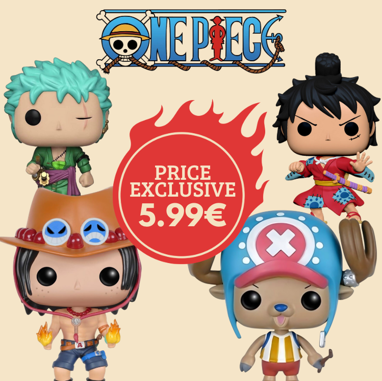 Pack Funko POP One Piece avec figurines détaillées des personnages emblématiques de la série manga et anime.