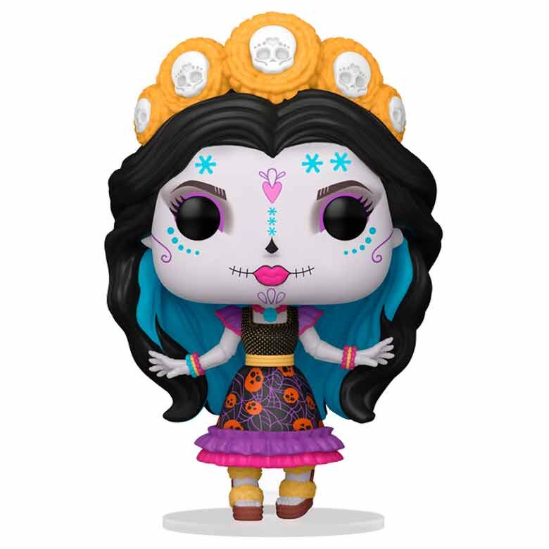 Figurine Funko POP Monster High Skelita en vinyle dans sa boîte cadeau officielle, vue de face avec détails colorés