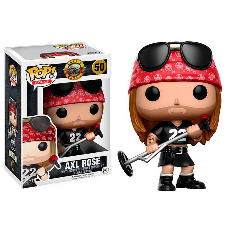 Figurine Funko POP Axl Rose de Guns N' Roses en vinyle de 10 cm dans sa boîte cadeau.