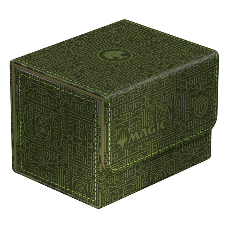 Vue de la boîte de deck Sidewinder ouverte avec intérieur microfibre et cartes