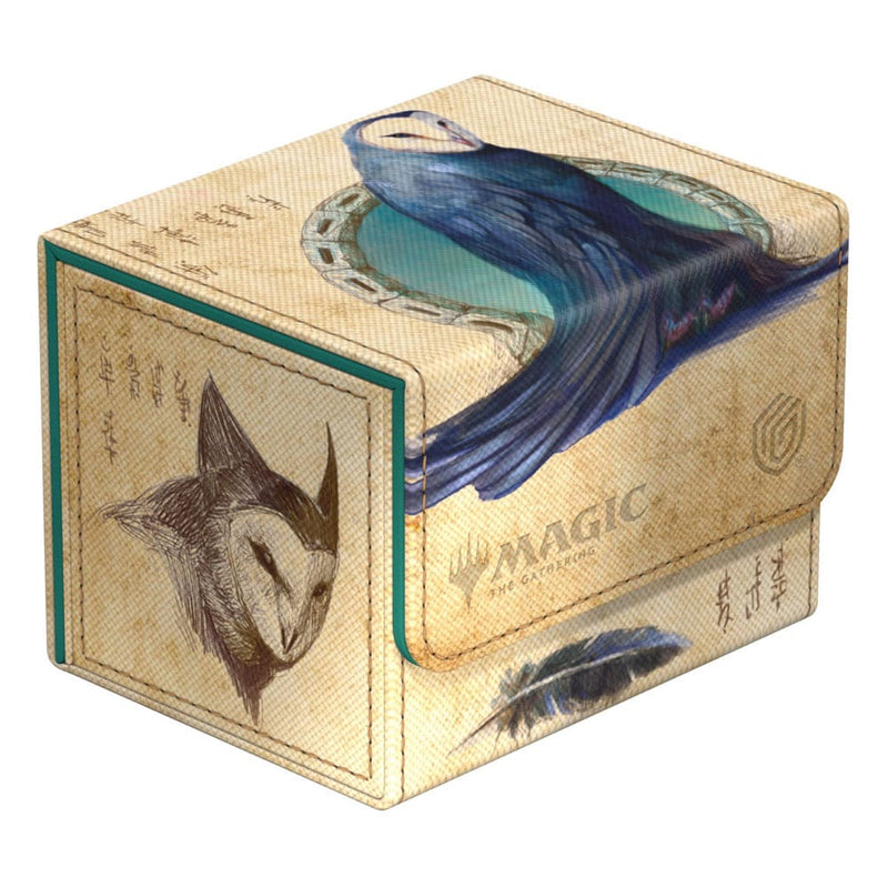 Boîte de deck Ultimate Guard Sidewinder 100+ Xenoskin ouverte, montrant l'intérieur en microfibre