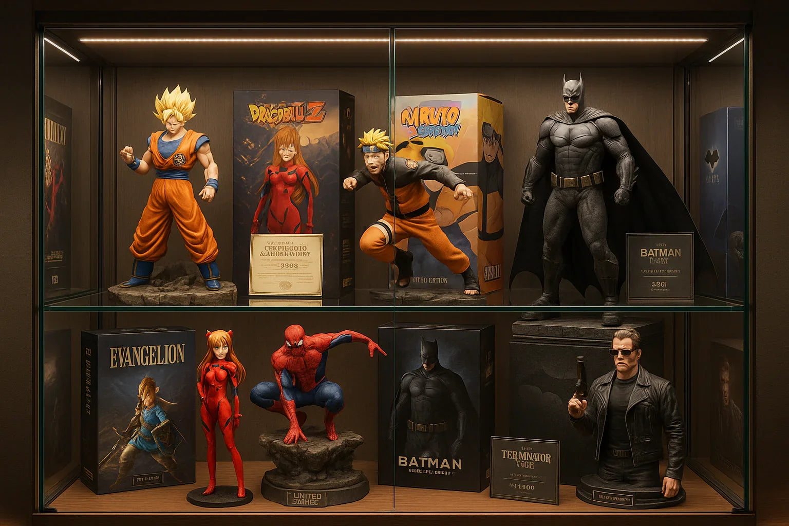 Collection de figurines geek premium anime, manga et films, pièces authentiques et exclusives pour collectionneurs